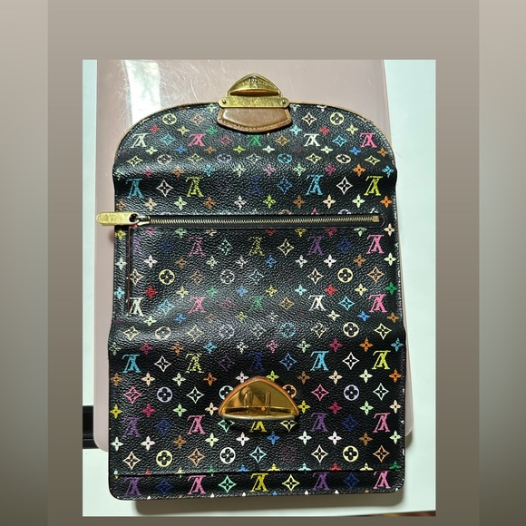 Louis Vuitton Black Murakami Multi Color Bucket Wallet - Picture 2 of 15